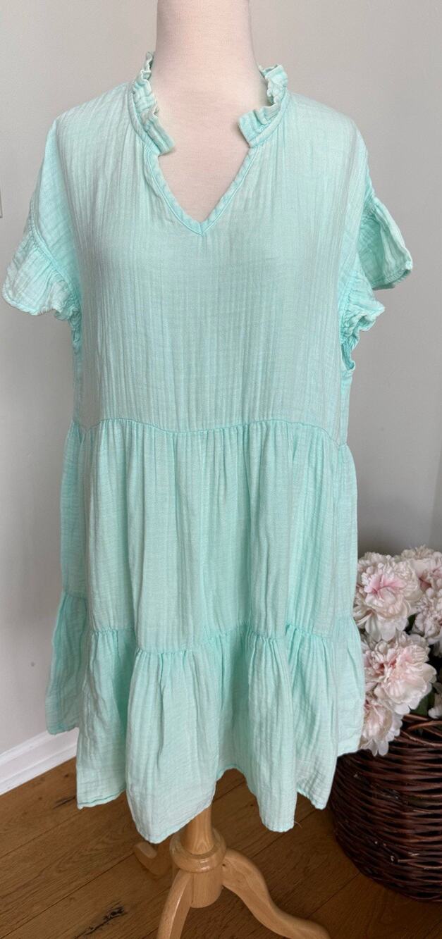 Simply Southern Mint Linen Blend Dress Medium NWT Beach Coverup